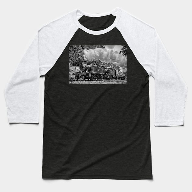 Two GWR Prairies - Black and White Baseball T-Shirt by SteveHClark